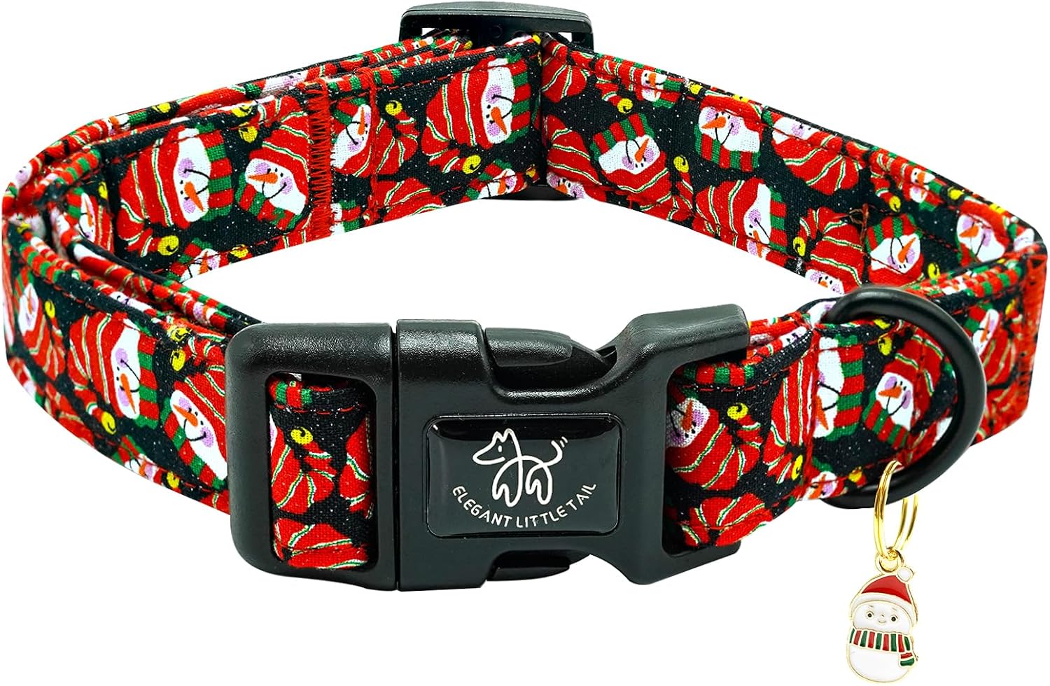 Christmas Dog Collar, Snowman Print Winter Pet Collars Large