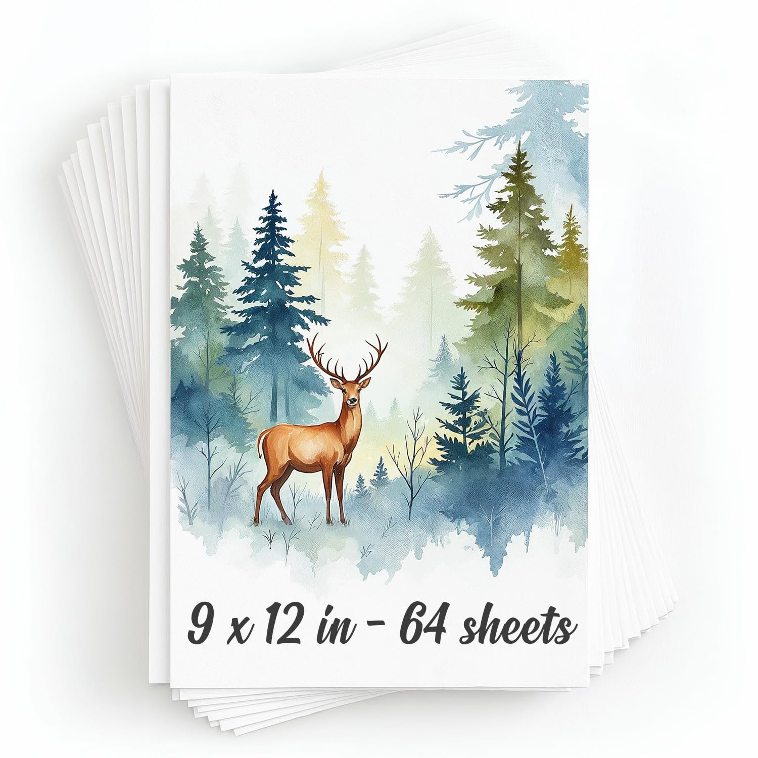 Zeno White 64 Sheets Watercolor Paper Pad - 9"X12" - Water Color Paper 140Lb/300Gsm - 100% Cotton Pulp - Art Supplies For Kids & Adults - For Painting, Artist Sketch, Easel, Loose Drawing