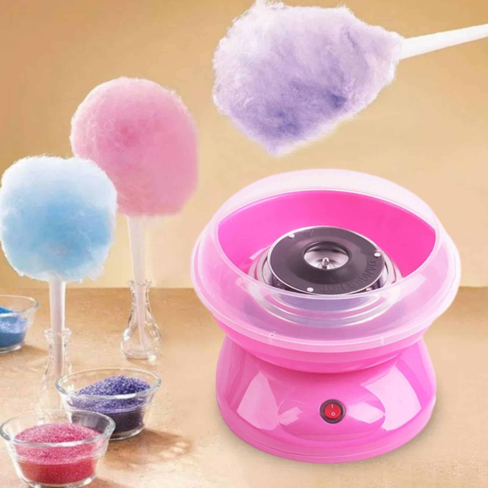 Machine à Barbe à Papa Vintage Avec Bol De Prévention Des éclaboussures, Mini Machine à Barbe à Papa Pour Enfants, Cadeau D'anniversaire (bleu