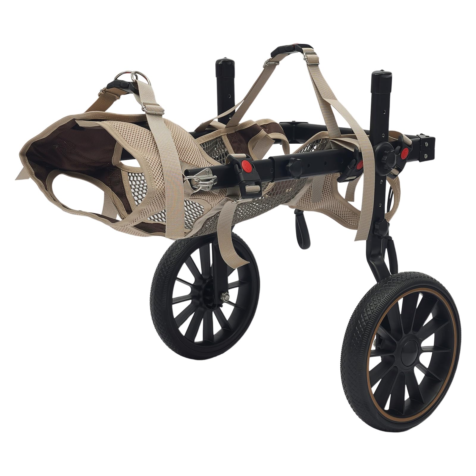 Carrello per cani XL - Zampe posteriori - Aiuto per la deambulazione - Aiuta nella riabilitazione degli animali domestici - Con anello a D - Altezza regolabile - Lunghezza del corpo e larghezza
