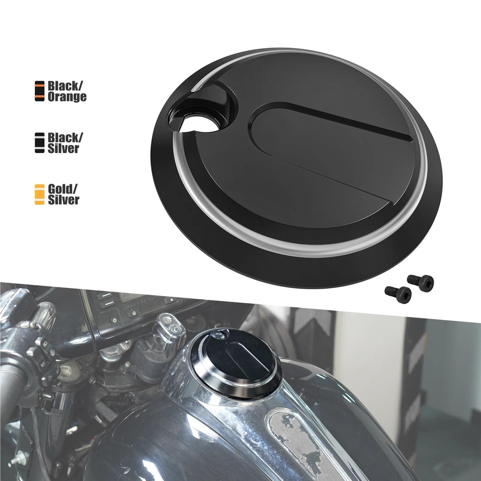 Korek wlewu paliwa do motocykla Pasuje do Harley RG przemieszczanie się po ulicy FLHX Ultra Limited FLHTK Road Glide FLTRX 2016-2022 2023 pokrywa drzwi konsoli zbiornika paliwa(Black)