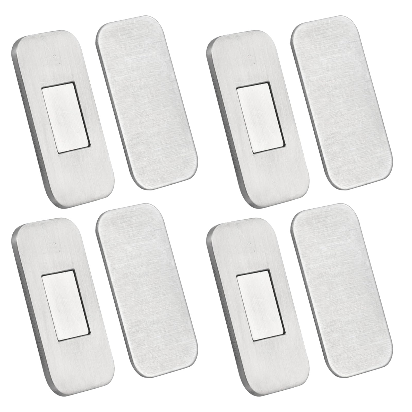 4-Pack Ultra-Thin Magnetic Door Catches,Door Magnets for Internal Doors – Drill-Free, Silent Snap Closure for Cupboards, Drawers & Sliding Doors | Strong Adhesive + Heavy-Duty Stainless Steel