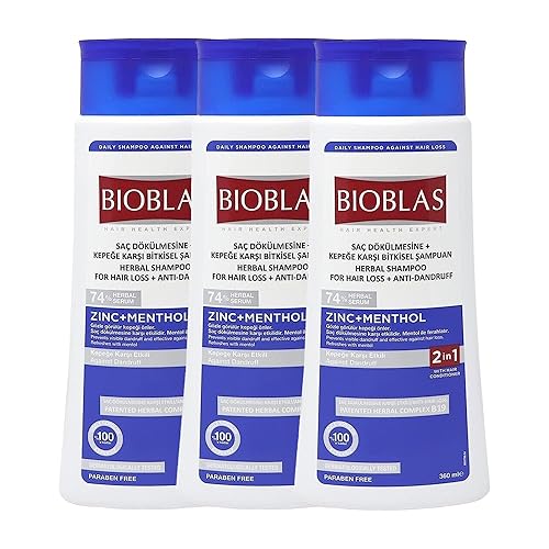 Miniatura 7 de Champú para el cabello con zinc y mentol, champú anticaspa y anticaída de cabello, champú de menta fresca para pérdida de cabello y cuero cabelludo