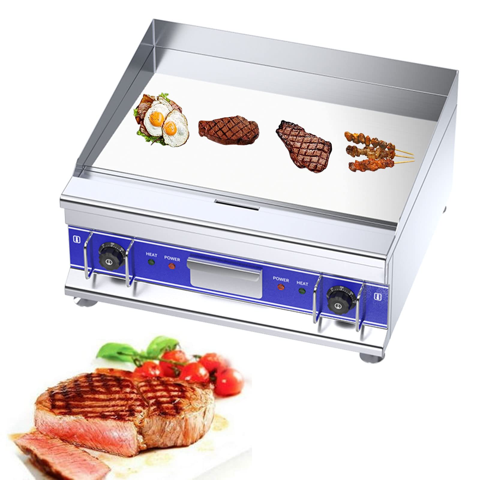 Piastra Elettrica Per Barbecue, Piastra Riscaldante Regolabile Da Appoggio Regolabile In Acciaio Inossidabile Commerciale Con Piastra Riscaldante Calda, Griglia Da Tavolo Teppanyaki Con Foro Per Per