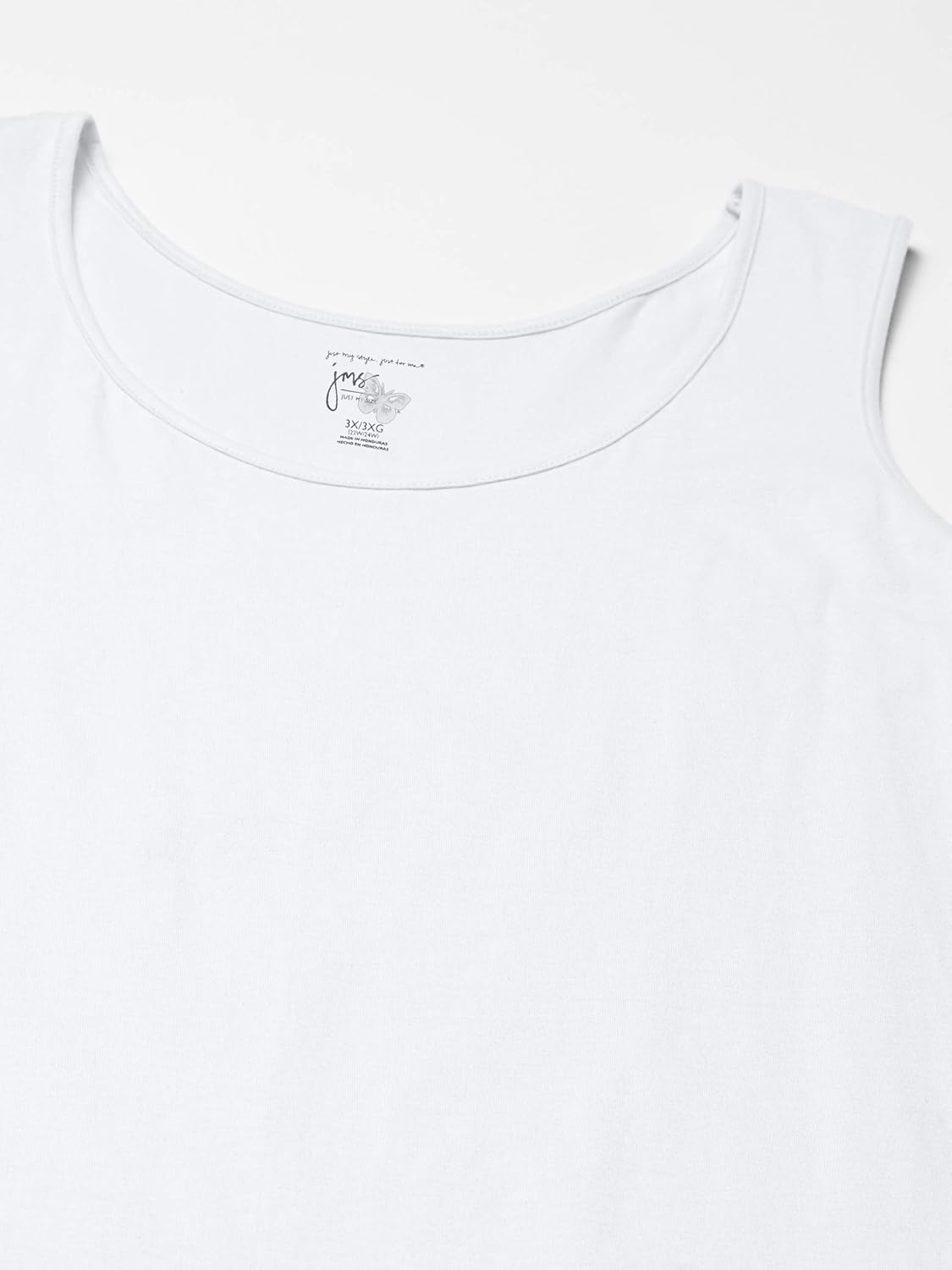 JUST MY SIZE Women's Size Cotton Jersey Shirttail Tank Top, Plus Sleeveless Shirts 2X White