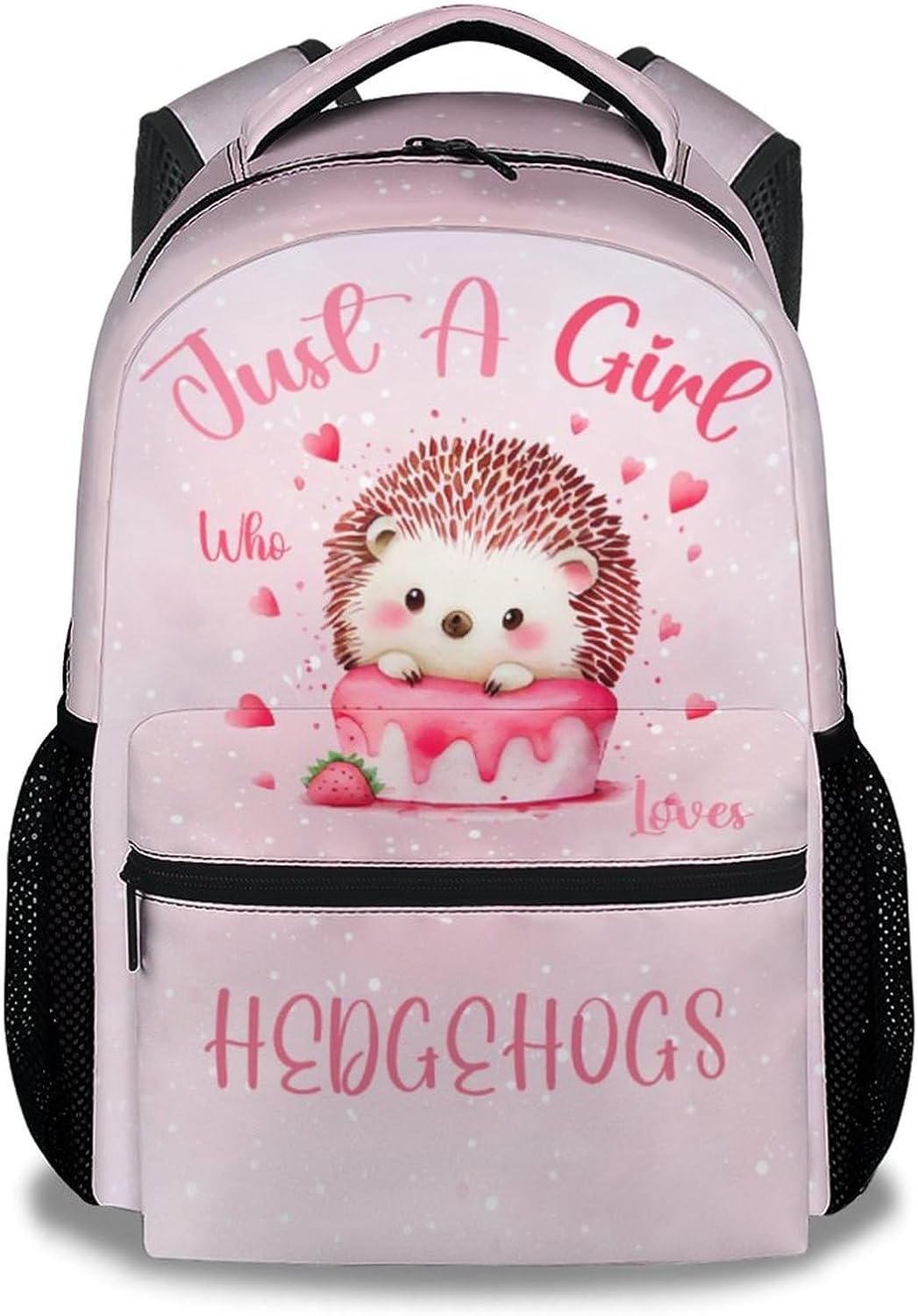 UNIKITTY Hedgehog Backpack for Girls Boys, 16 Inch Pink