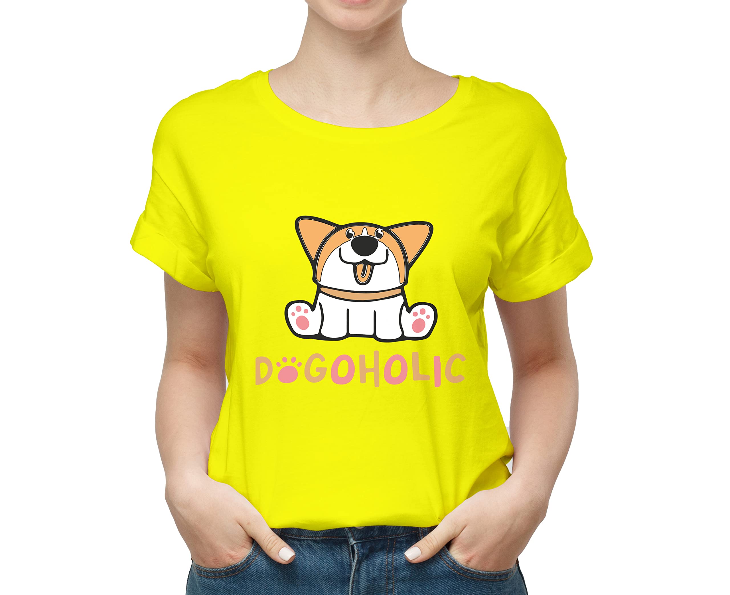 Volume 9 DOGOHOLIC 100% Cotton Round Neck Graphic Printed T Shirt for Men Women,Dog lovert Shirt, Dog Pattern t Shirt, Pet Lover t Shirt. Yellow (B09ZLXYJZG) Amazon Price History, Amazon Price Tracker