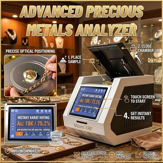 Gold Purity Content Detector Gold K Value Tester, Precious Metals Testing Machine Precious Metal Analyzer 300g, Au/Ag/Pt/Pd/Cu Tester for Jewelry Stores & Pawn Shops