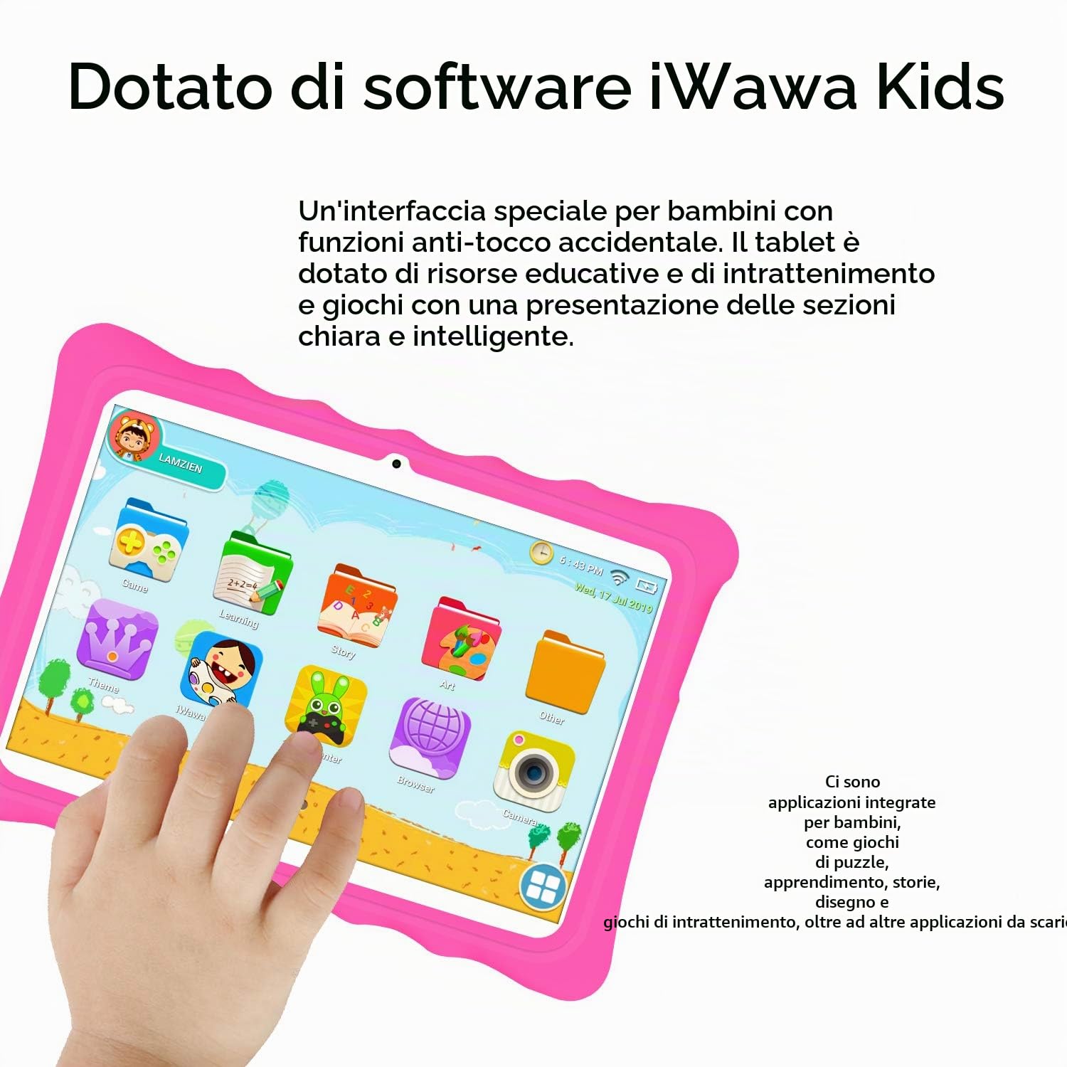 Tablet 10 Pollici, Tablet Bambini,Android 8.0 2GB+32GB 1280 * 800 IPS Display 3G Dual-SIM Quad-Core WiFi Bluetooth Juegos Educativos,BLU