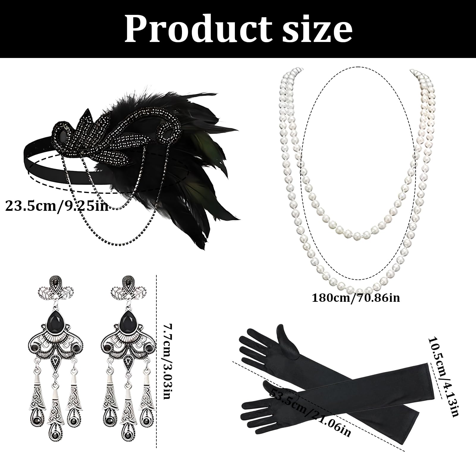 AOT 1920s Accessories for Women Great Gatsby Women'S Accessories, 1920s Women'S Dresses, Great Gatsby Party,Headbands - Image 2