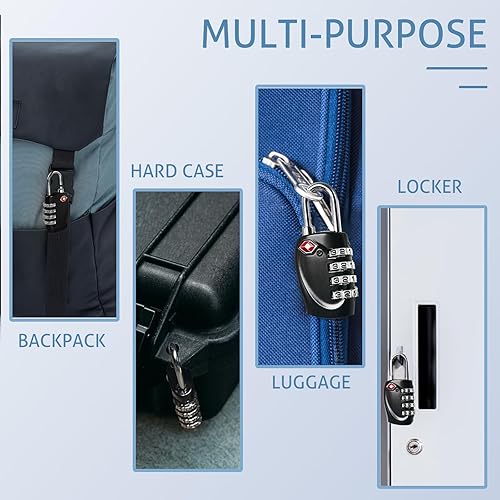 Miniatura 6 de Cerraduras aprobadas por la TSA para equipaje Cerraduras TSA para cerradura de caja de pistola Cerradura de combinación de 4 dígitos Cerraduras de