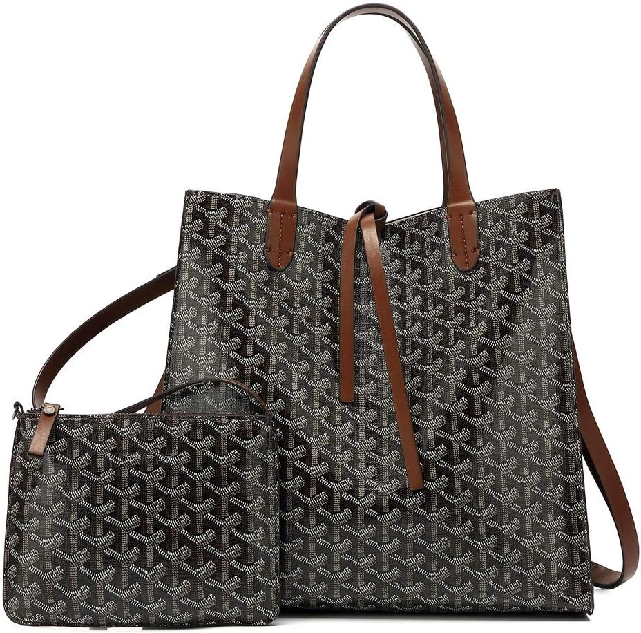 Women Fashion Tote Premium Vegan Leather Handbag Shoulder Cross body Bag Purse 2 Pcs Set HGA0009