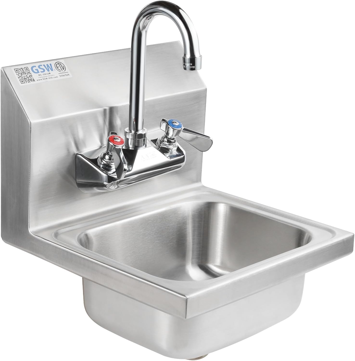 ACE HS-0810WG Mini Wall Mount Hand Sink with Faucet & Strainer, ETL Certified