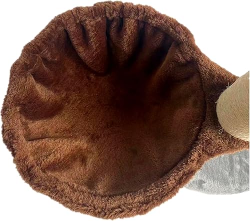 Miniatura 2 de SHENGOCASE Hamaca tipo tumbona tipo cesta tipo nido marrón de 13 pulgadas para árbol de gato, torre de repuesto, paquete de 5 juguetes colgantes,