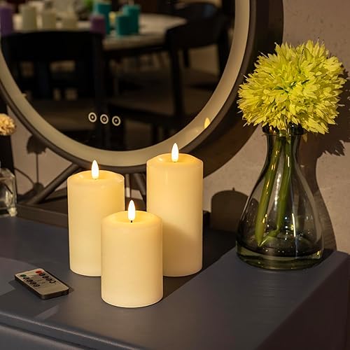 Miniatura 128 de Angelloong Velas parpadeantes de cristal transparente, sin llama, funcionan con control remoto y baterías, velas LED con temporizador, románticas