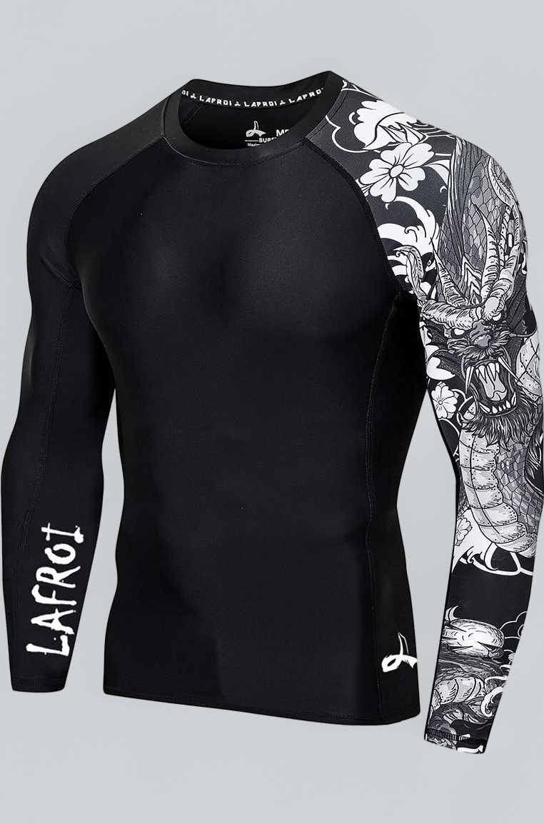 LAFROI Men's Long Sleeve UPF 50+ Baselayer Skins Performance Fit Compression Rash Guard-CLYYB