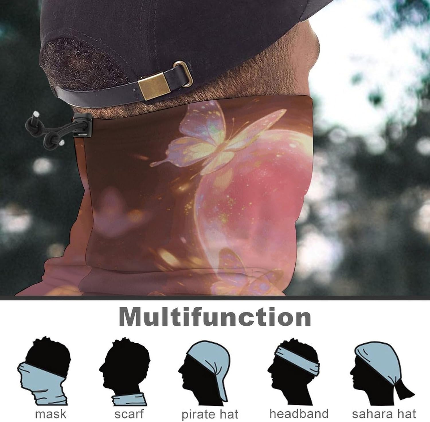 Heart Flutters Butterfly Neck Gaiter Face Mask for Men And Women Breathable Dustproof Face Cover Scarf for Outdoor Sports Sun Protection Bandana for Fishing Hiking
