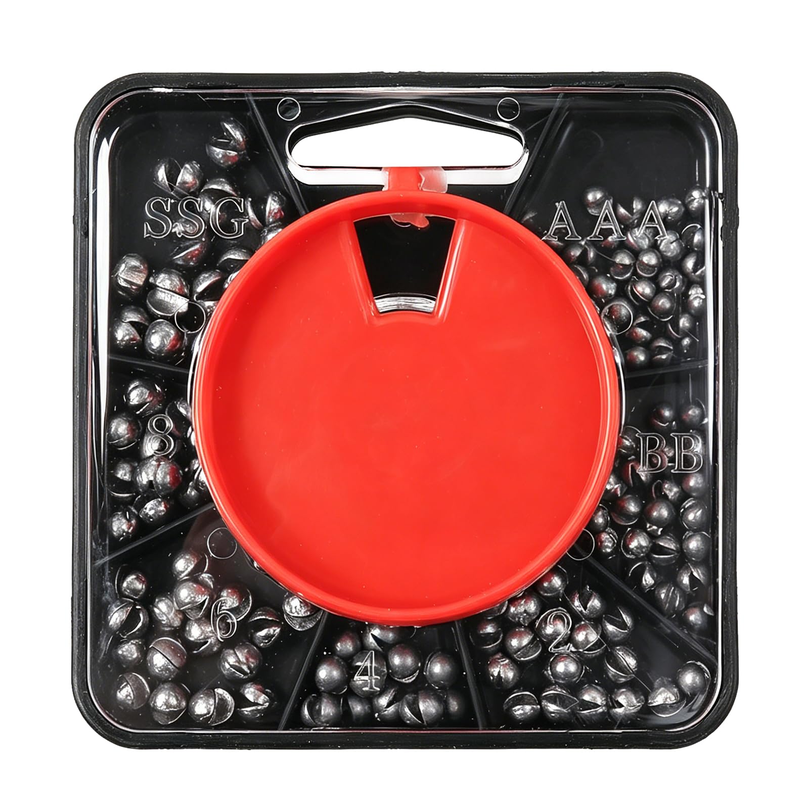DOETYD 120g Fishing Weights Floats Set, Split Shot Fishing Weights Non-Toxic 7 Division Sinkers Box No2 No4 No6 No8 BB AAA SSG, Fishing Floats Dispenser For Carp And Coarse Angling (Grey)