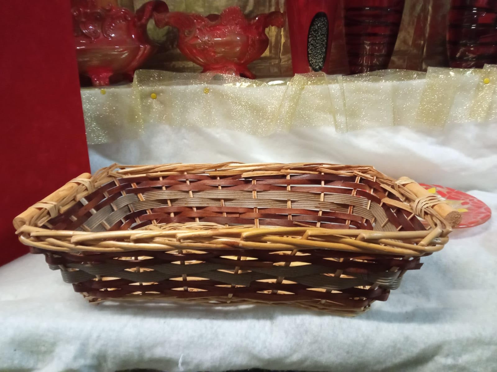 Cesto vimini per confezione regalo natalizio vuoto 10 PEZZI 41x29xH11 CESTI VIMINI
