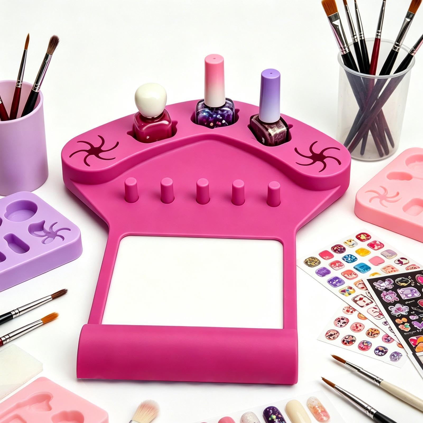 Tappetino in silicone da unghie delle mani Postazione per la manicure delle | Supporto da manicure in silicone per Donne, Trucco, Pratica, Pittura, Salone, Festa, Laboratorio