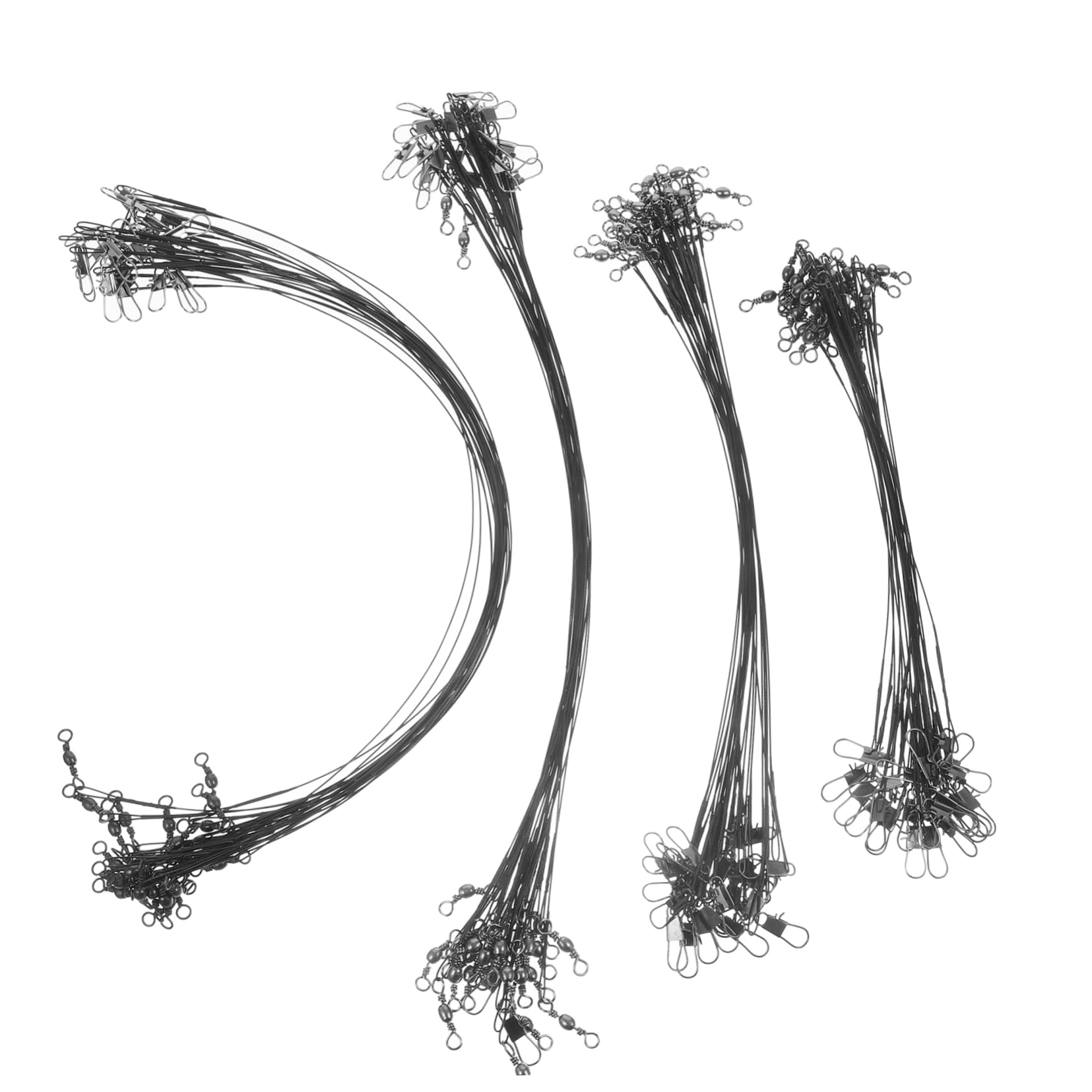 Gogogmee 100pcs Metal Fishing Wires Saltwater Fishing Leaders High-Strength Wire Leaders for Spinners Crankbaits Reusable Swivel-