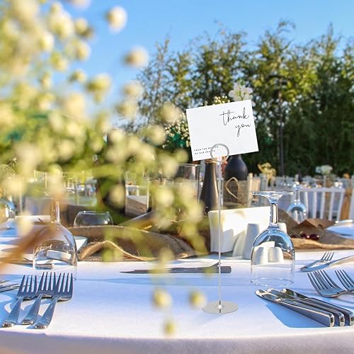 Miniatura 7 de Urban Deco 16 tarjetero de mesa de 12 pulgadas de acero plateado para fotos, letreros de alimentos, notas de notas, bodas, restaurantes, cumpleaños.