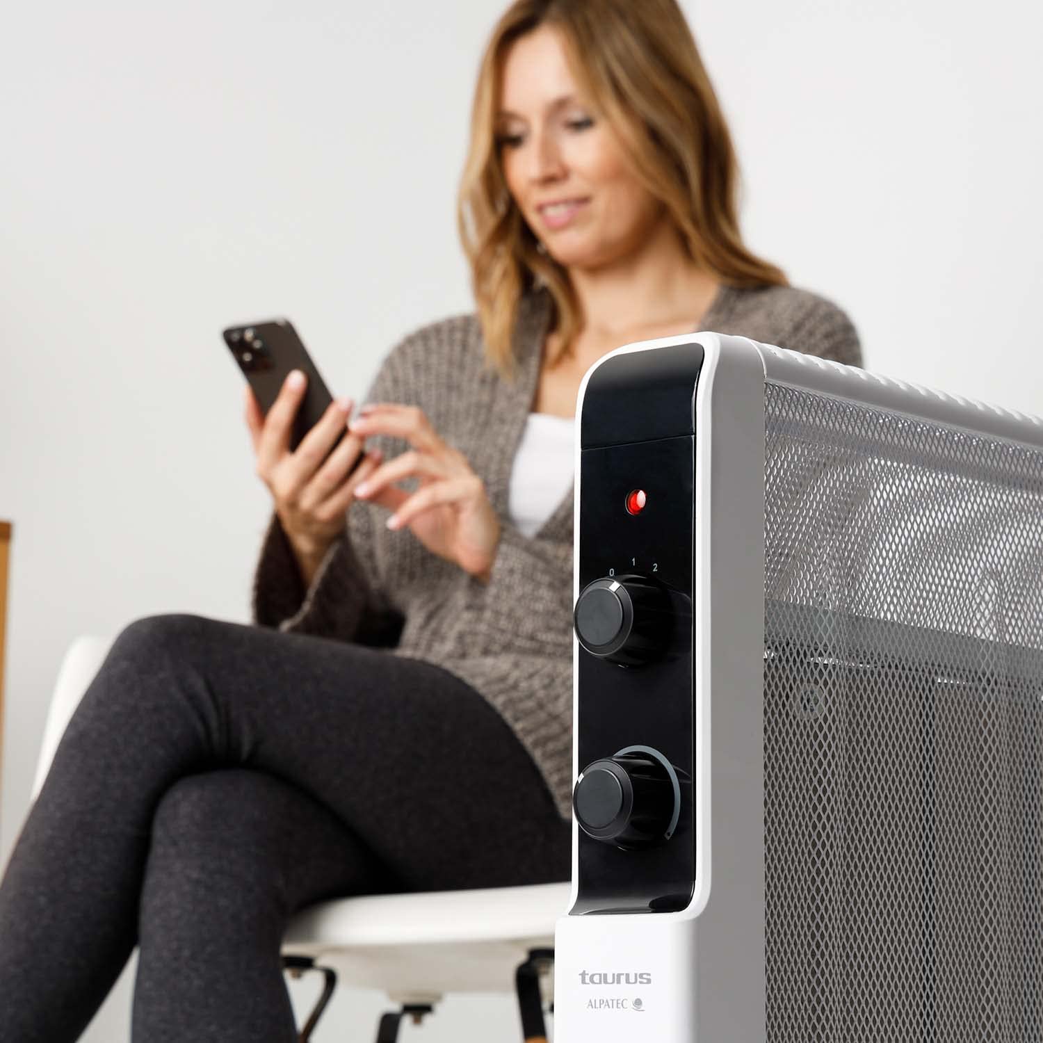 Taurus - Radiador Tropicano Mica 3D 1500 | Tecnología Mica Full | Potencia Ajustable 1500W | Calor Rápido y Silencioso | Protección IP24 y Seguridad