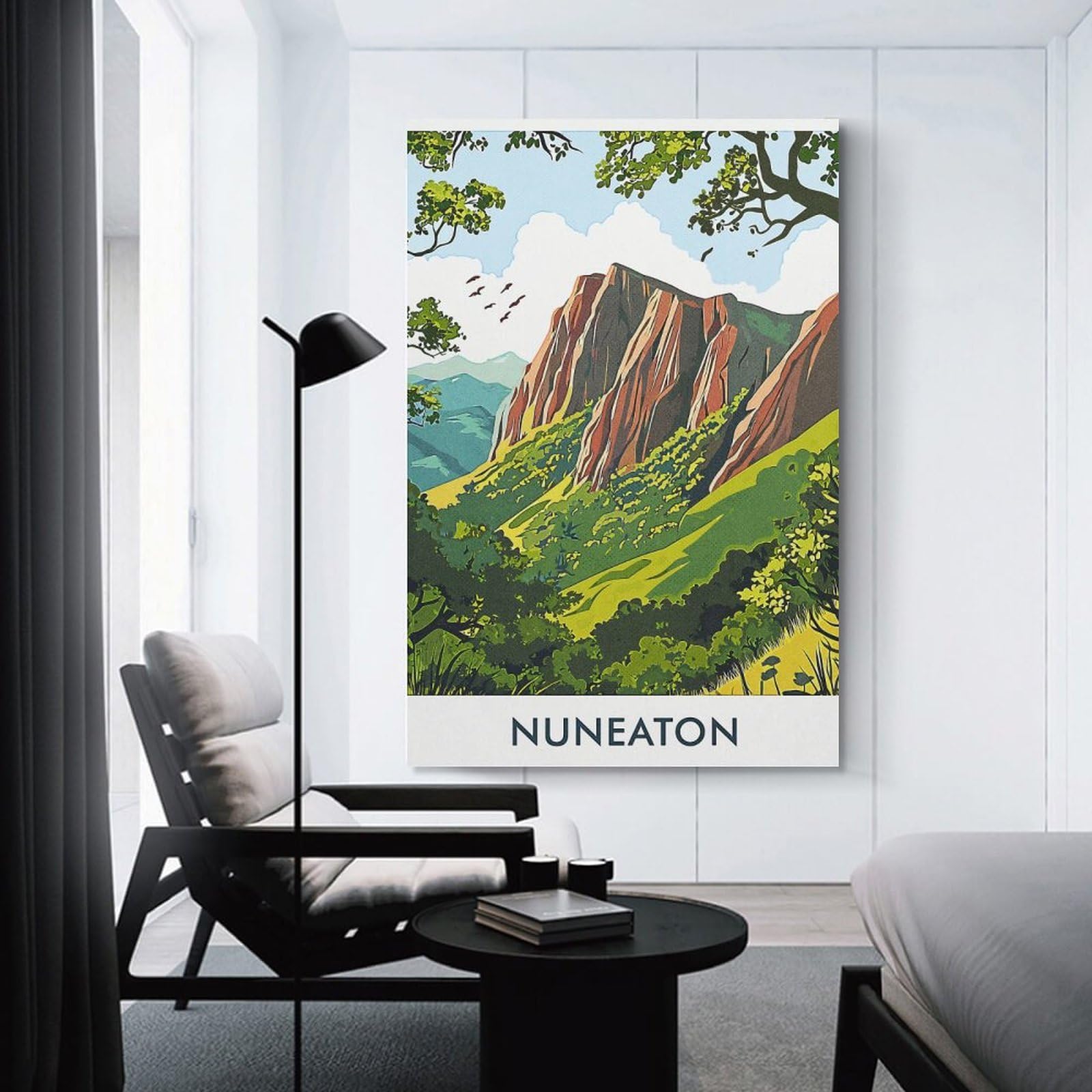 Junmoney Nuneaton Landscape Wall Art Print, 20x30inch(50x75cm), for Entryway, Lounge Links Or Small Walls, Decorative Canvas Styling for Entry Areas