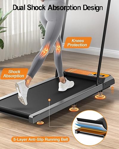 Miniatura 5 de Walking Treadmill Pad with Removable Handle,2.5HP Portable Treadmills for Home &Office, Under Desk Treadmill with 8% Incline，Treadmill with Remote