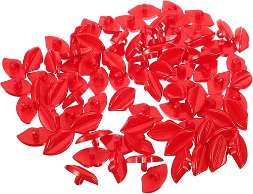 EXCEART 100 botones en forma de labio, boca roja, botones de costura de plástico para manualidades, bufandas, bufandas, ropa, accesorios para muñecas
