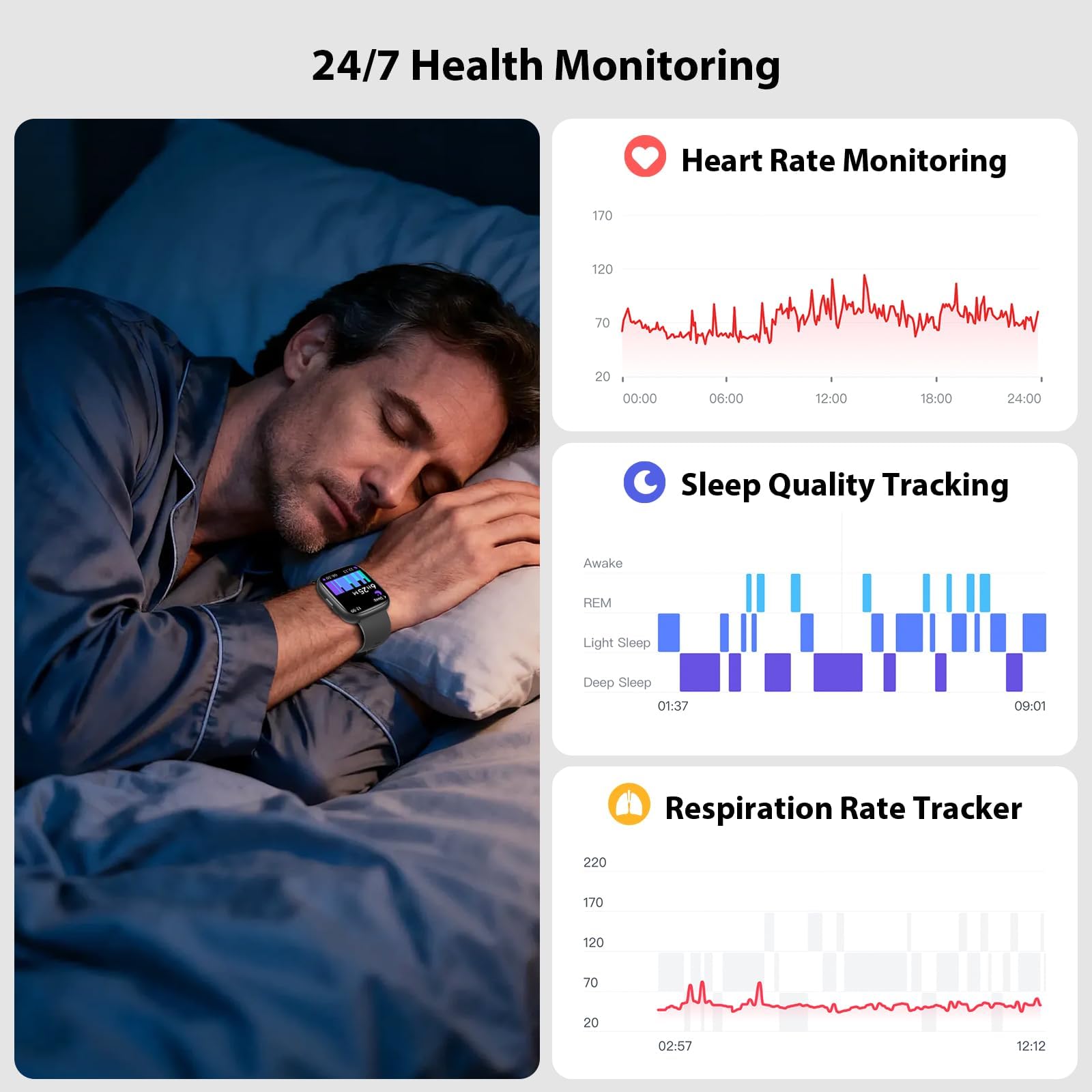 Smartwatch Damen Herren, 1.83" Fitness Tracker mit Alexa/Telefonfunktion, 120+Sportmodi Fitnessuhr mit Herzfrequenz/Schlafmonitor/Schrittzähler, IP68 Wasserdicht Smart Watch Sportuhr für Android iOS