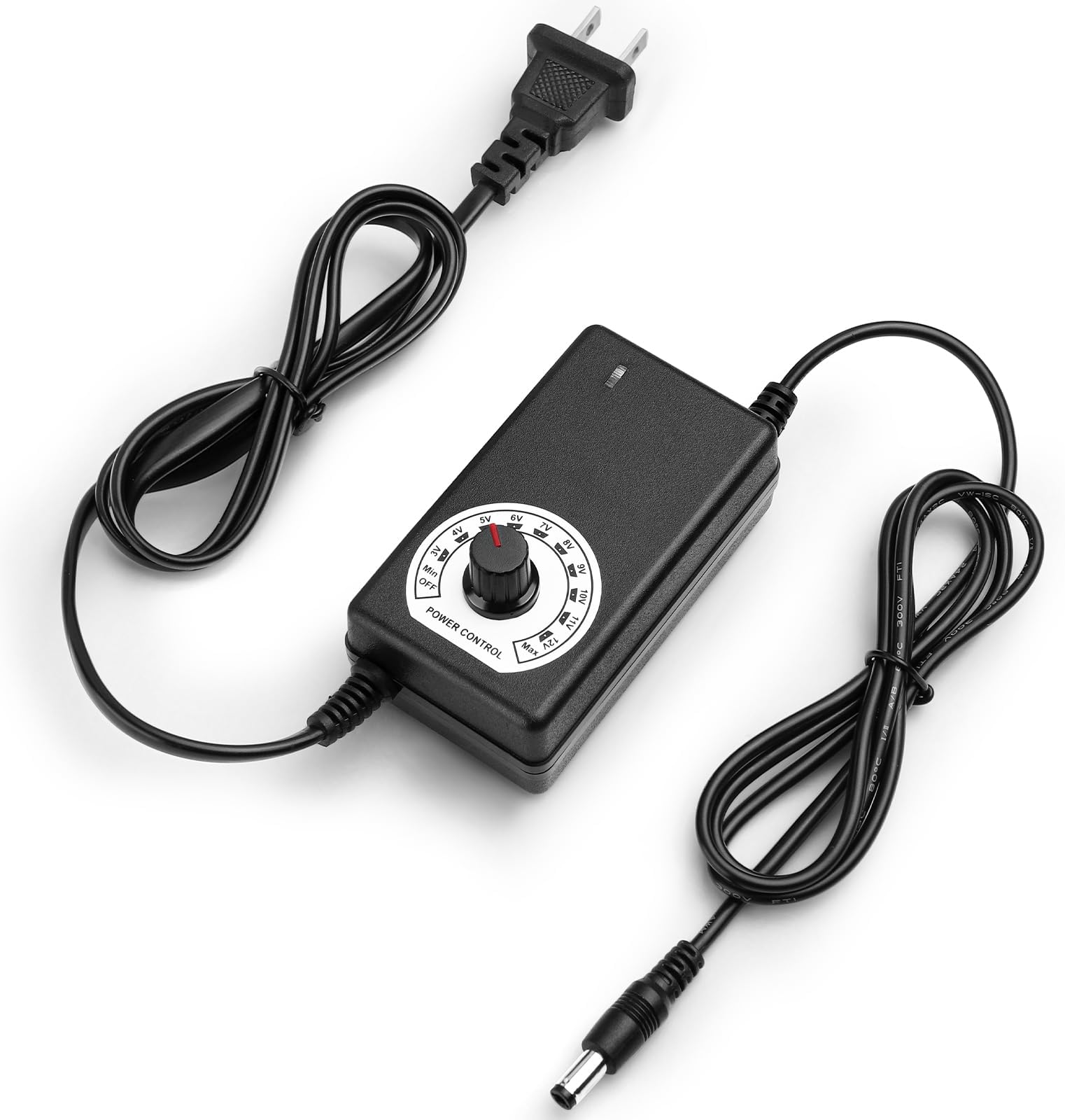 Facmogu AC to DC Adjustable Power Supply, 100-240V AC to 3-12V DC 24W Power Adapter Speed Controller, Variable DC 3V 5V 9V 12V Universal AC/DC Adapter, Multi-Voltage Fan Power Supply Regulated Adaptor