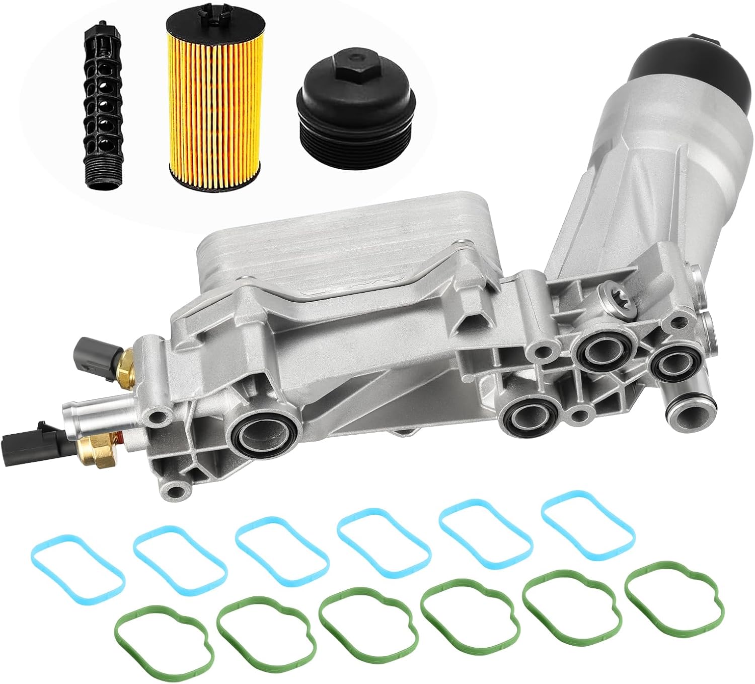 926-876 Aluminum Engine Oil Cooler Filter Housing Fit for Dodge Journey Charger Challenger Caravan Durango Avenger Wrangler Grand Cherokee Chrysler 200 300 Town Country 2011-2016