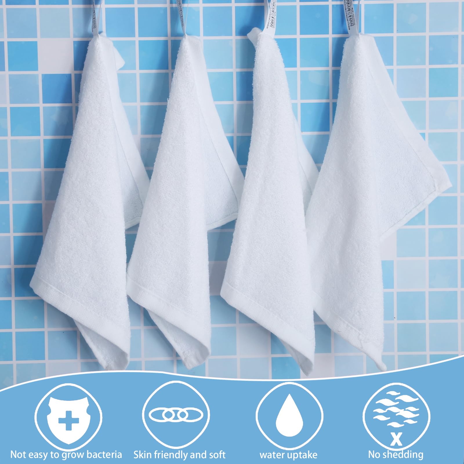 Lanjue 8 Pack Flannel Face Cloth for Women Kids 10 x 10 Inch Face Cloth Face Towels Reusable Facial Cleansing Cloths Baby Wash Cloth for Spa Sport Beauty Routine - Image 3