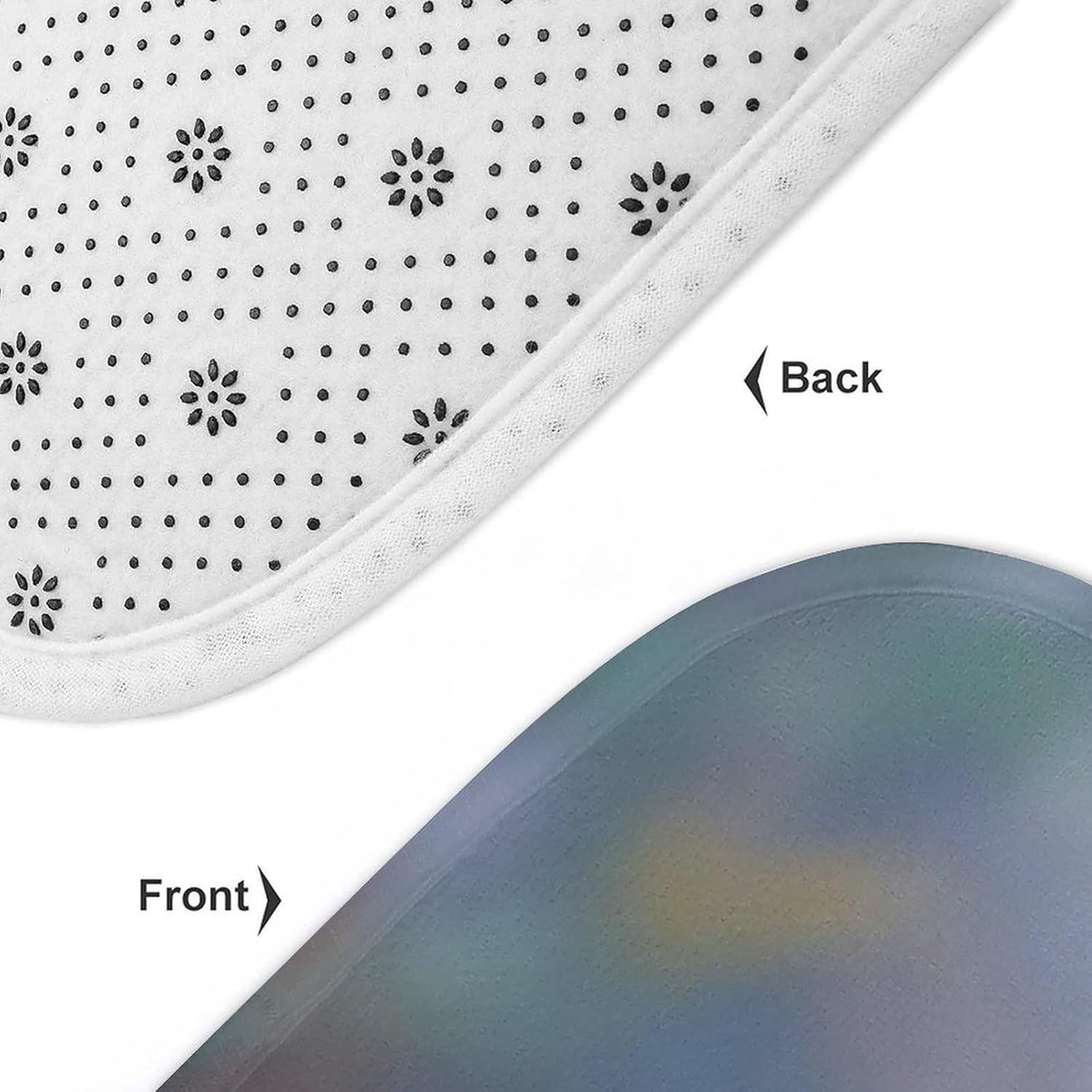 Bathroom Rug Set of 3 Pansy Flowers Bath Mat Decor Rug 20"x32" Non Slip Shower Mat Washable Bath Mats for Door Entrance Tub Side Toilet U Shape Mats