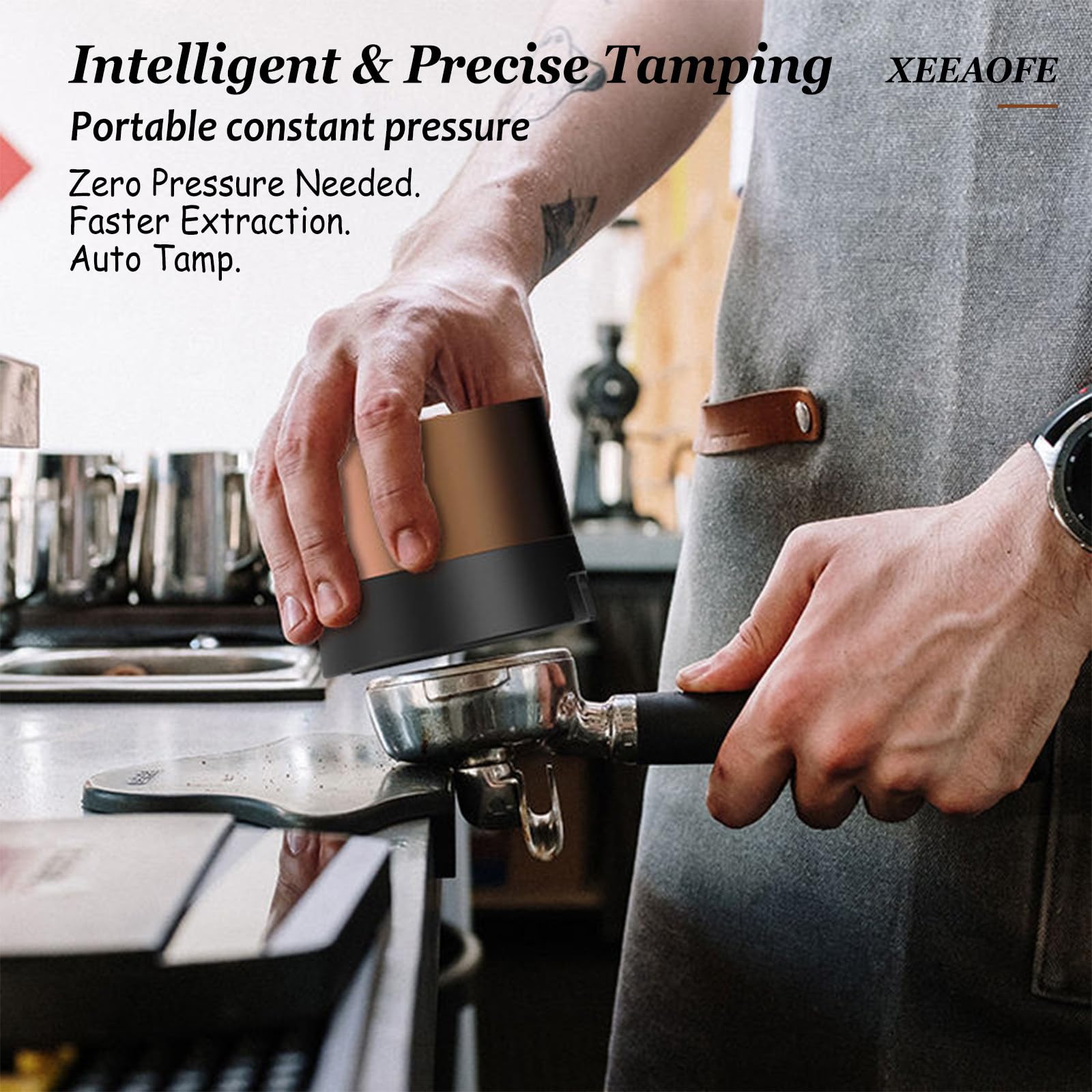 Zestaw Akcesoriów do Espresso 58mm, Poziomica-Tłoczek i Narzędzie do Dystrybucji Espresso, Akcesoria do Maszyn, Dla Domowego Baristy, Miłośników Kawy