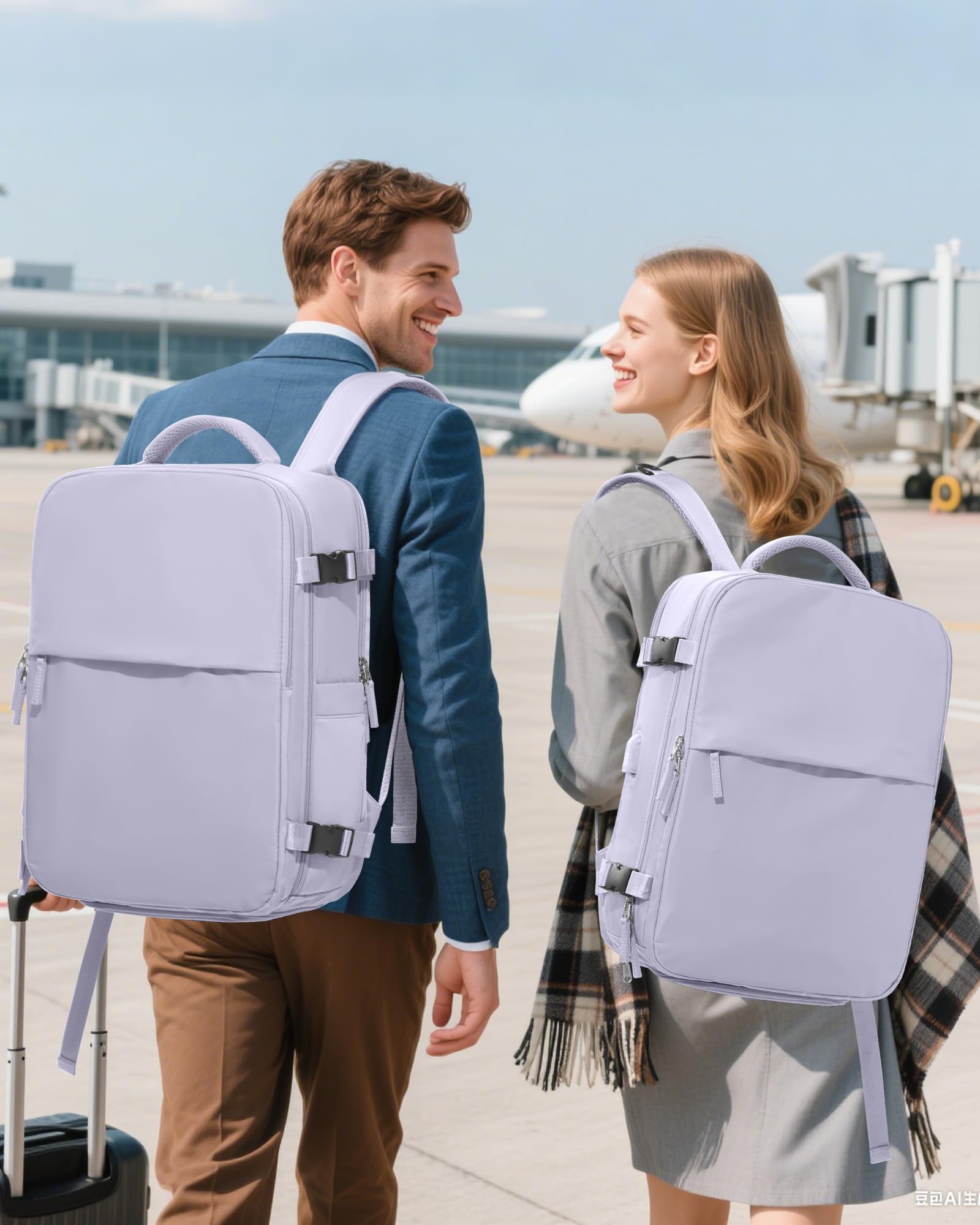 SZLX Zaino Ryanair 40x30x20 Sottovuoto Zaino da Viaggio 40x30x20 Wizzair Bagaglio a Mano 40x20x25 Borse da Cabina per Easyjet 45x36x20 Donna con USB Adatto a PC da 14 Pollici, Valigia con Sottovuoto
