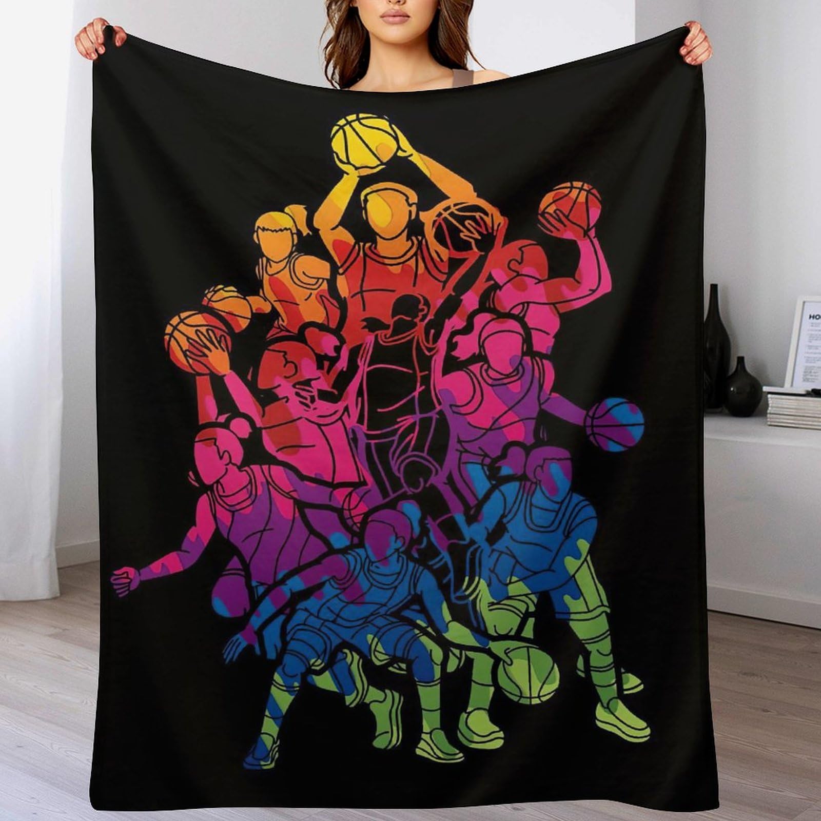 Couverture basket-ball douce et chaude pour vos voyages et nuits