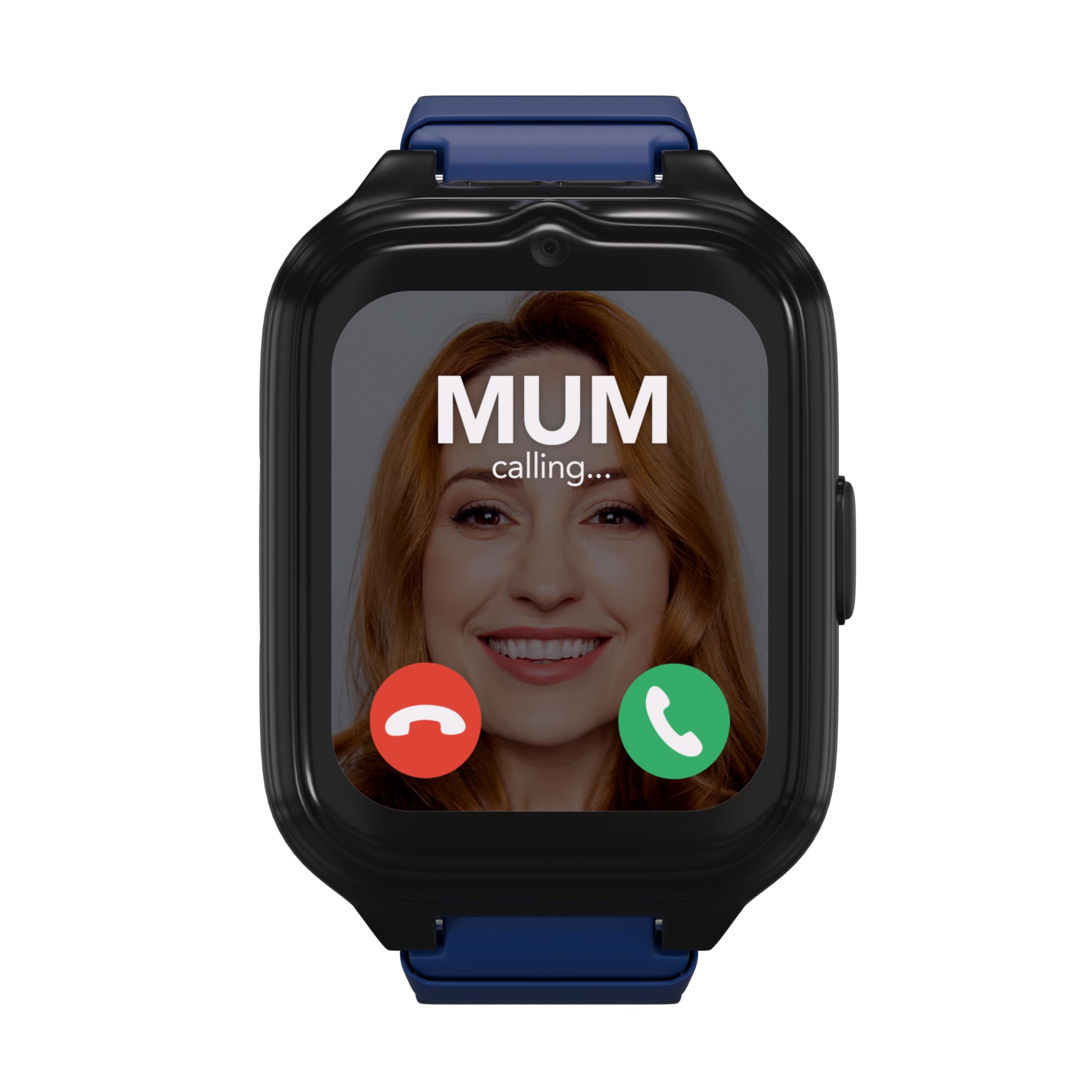 Moochies Connect All-In-One 4G Smartwatch Phone for Kids, Touchscreen, Video/Voice Calling, Messages, GPS Location, Camera, Parental Control, SOS Alerts, Safe Zones, Subscription Required - Navy