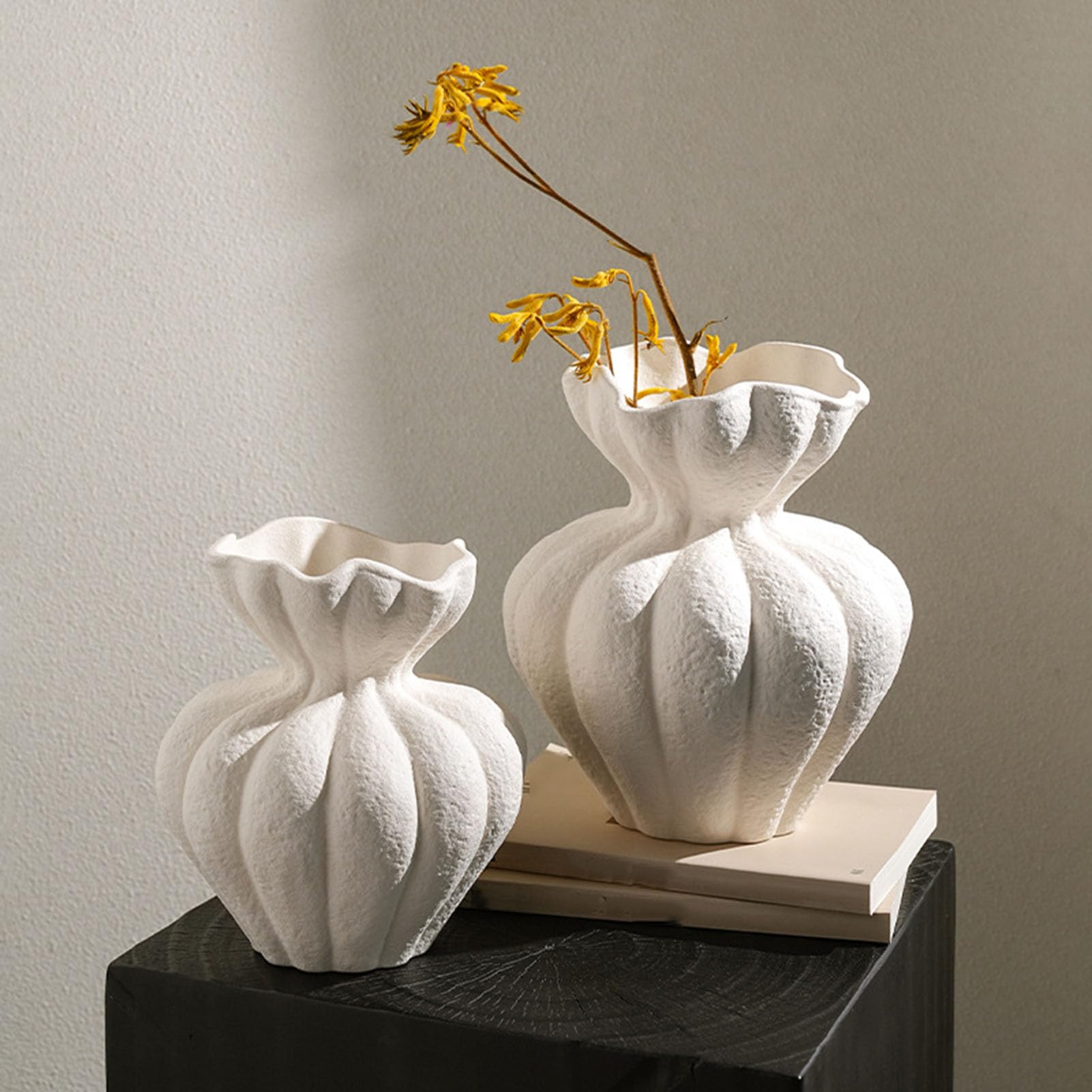 Rustykalny wazon z terakoty Vintage ceramiczny wazon na kwiaty Minimalistyczna ozdoba na biurko Boho w stylu Wabi-Sabi do domu, salonu, stołu jadalnego, domu wiejskiego, wystroju,S