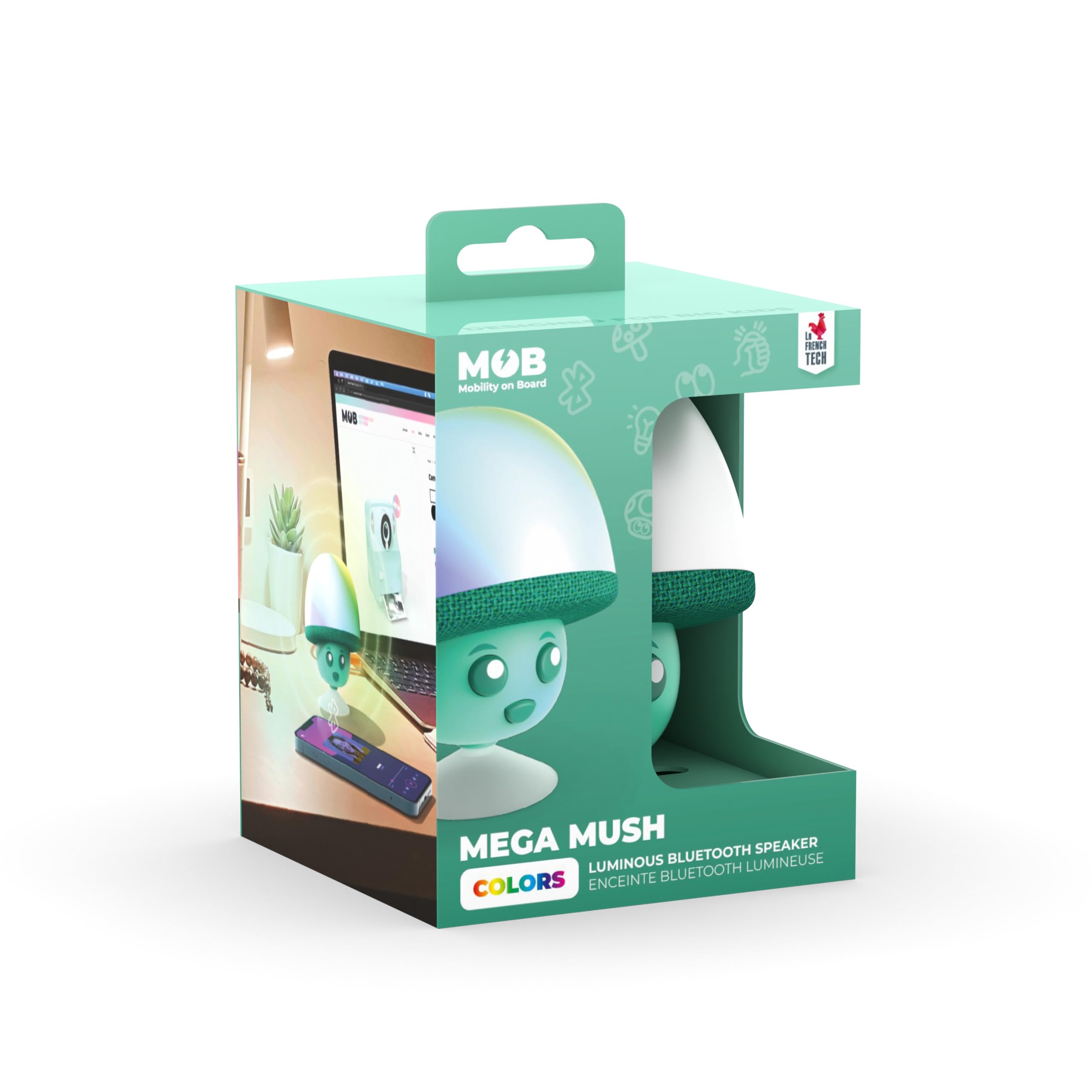 MOB Mega Mush – Altoparlante Bluetooth A Forma Di Fungo – 3W Con Luci E Ventosa – Verde