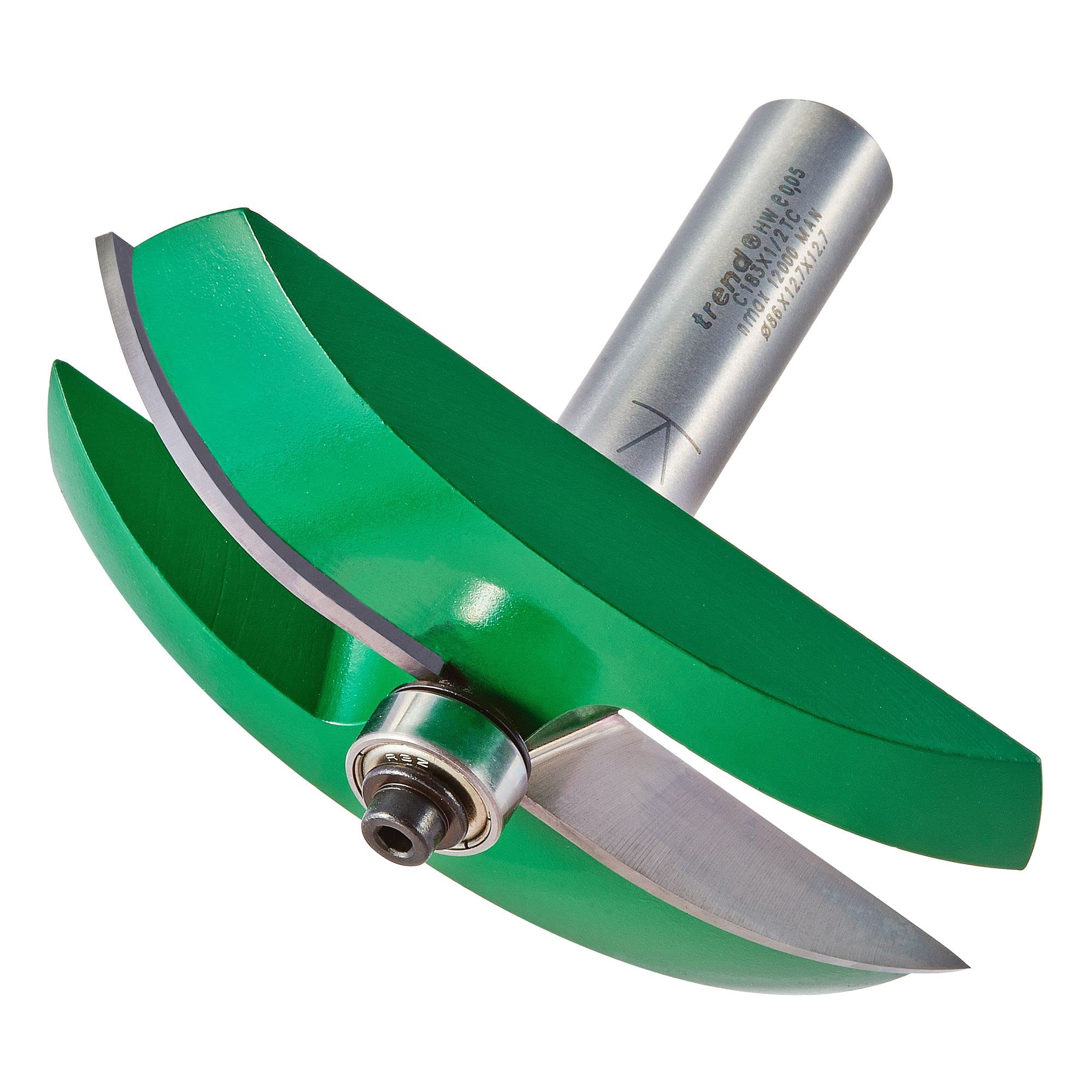 Trend Silver Craftpro Panel Raiser Router Cutter, 1/2 Inch Shank, 40Mm Radius And 86Mm Cut Diameter, Tungsten Carbide Tipped, C183x1/2Tc