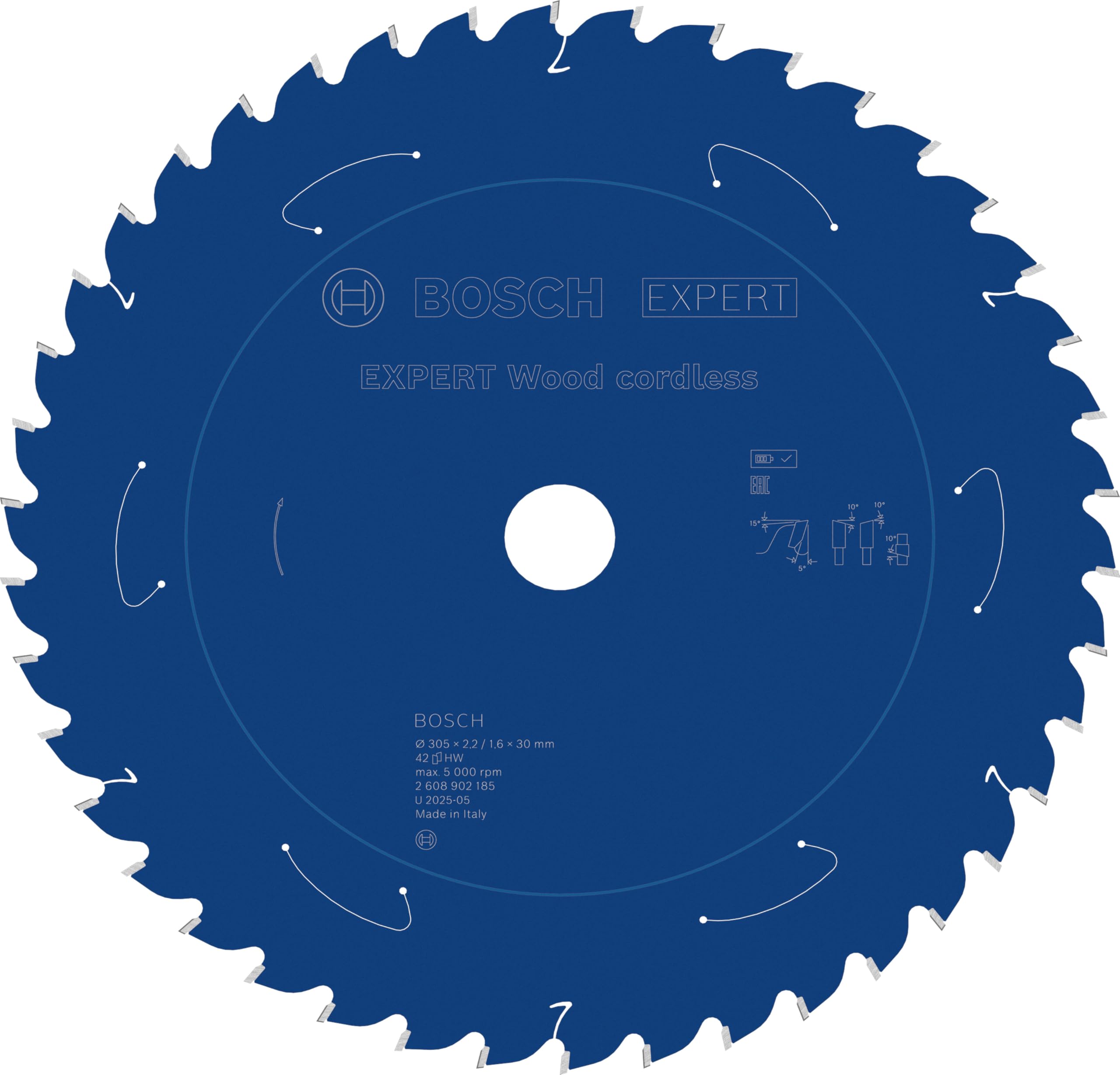 Bosch 1x Lame de scie circulaire EXPERT Wood cordless pour scies à onglets
