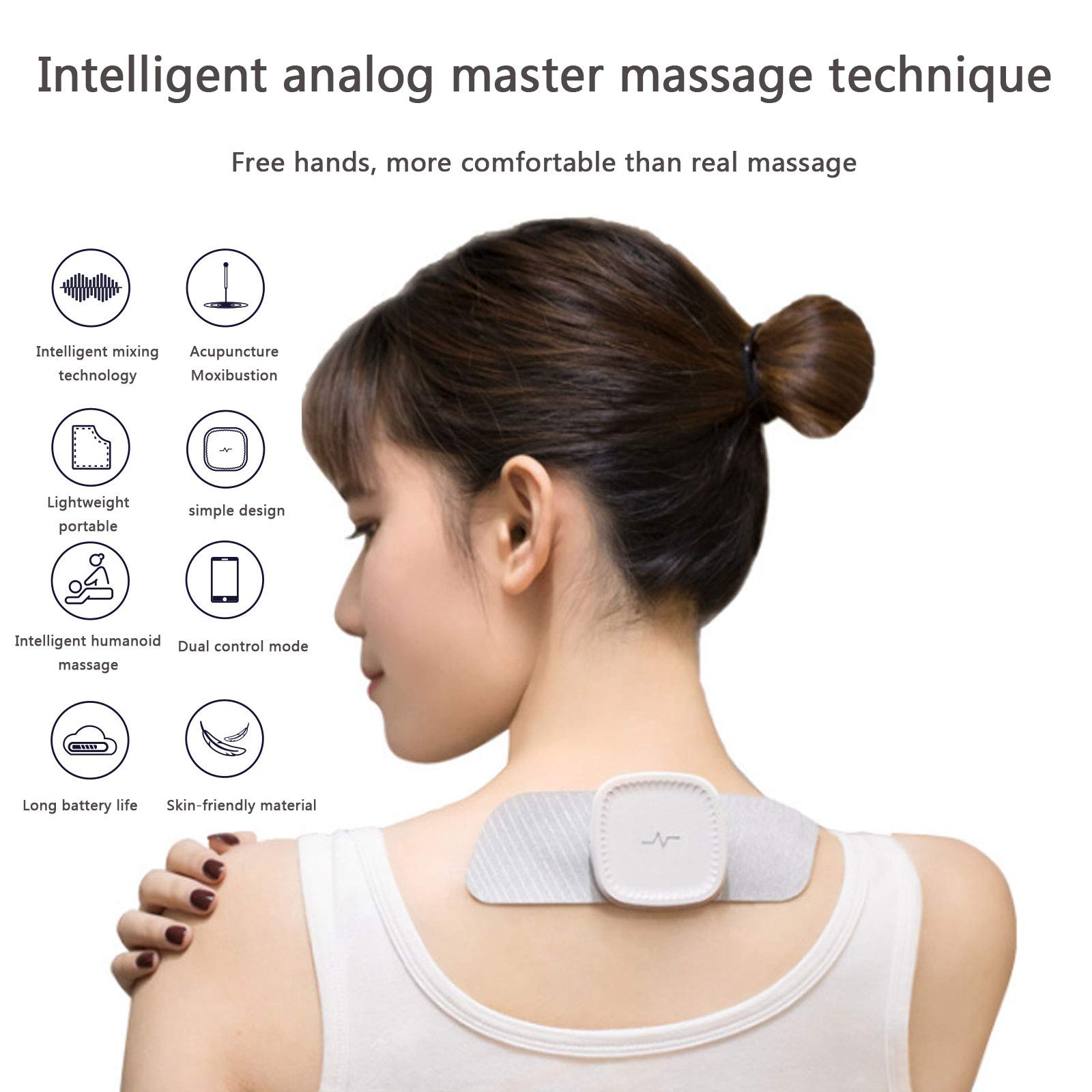 Massaggiatore Portatile per Schiena, Massaggio Elettrico, Massaggiatori per Il Collo, 6 modalità di Massaggio, Mini Massaggiatore Cervicale Multifunzionale, Effetto Corpo Intero