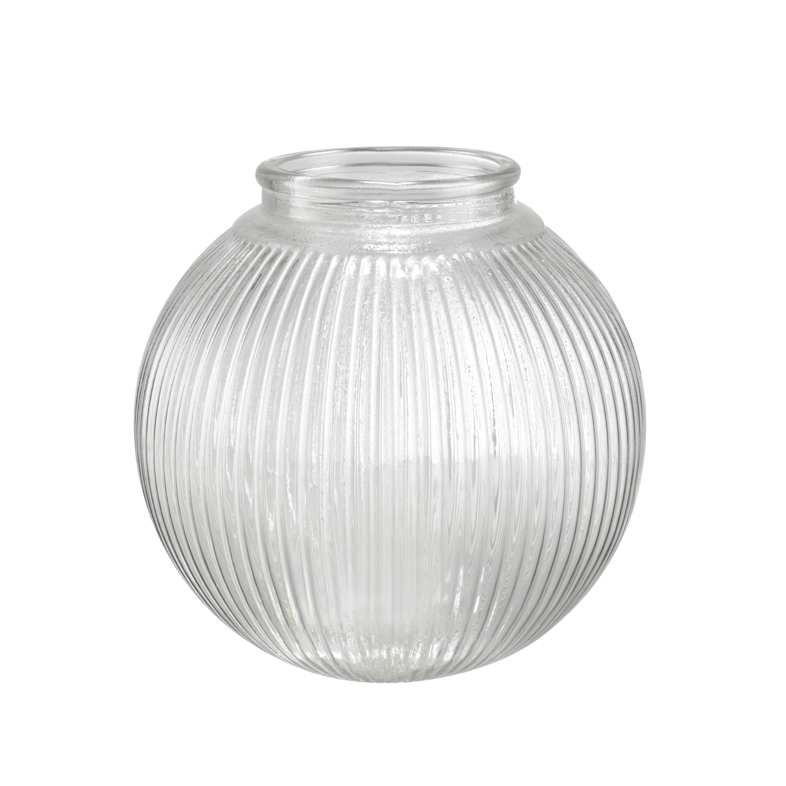 Aspen Creative 28006-75-1, 6-3/8" Reeded Clear Glass Globe for Lighing Fixture and Ceiling Fan, Fitter: 3-1/4"