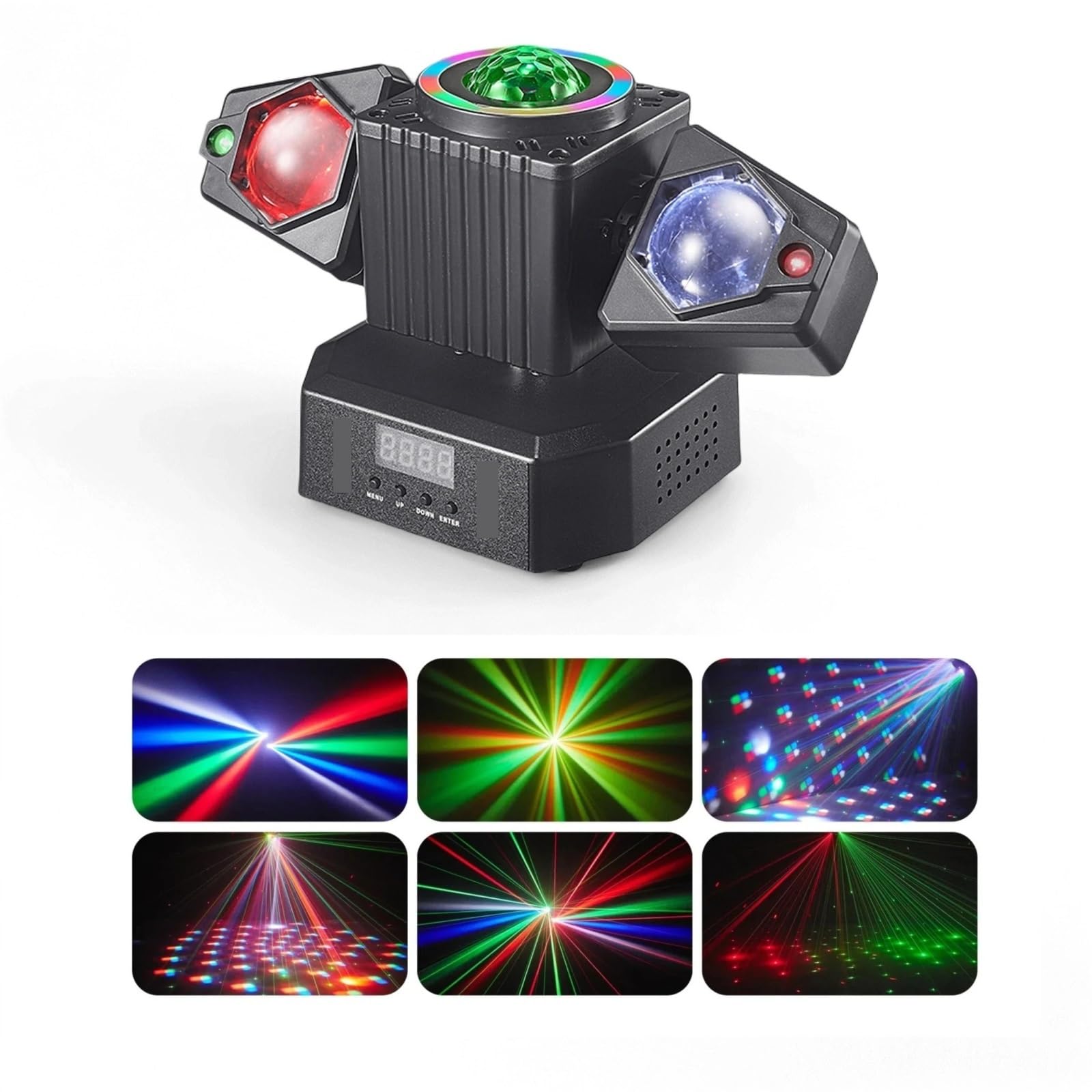 Lampa projektorowa Miniaturowa Ruchoma Głowica Świetlna LED 50W, 3 W 1, Kolorowe Światło Z Dyskotekowym Światłem I Magiczną Kulą, Z Obrotowym Em, na imprezę urodzinową, taneczną i halloweenową