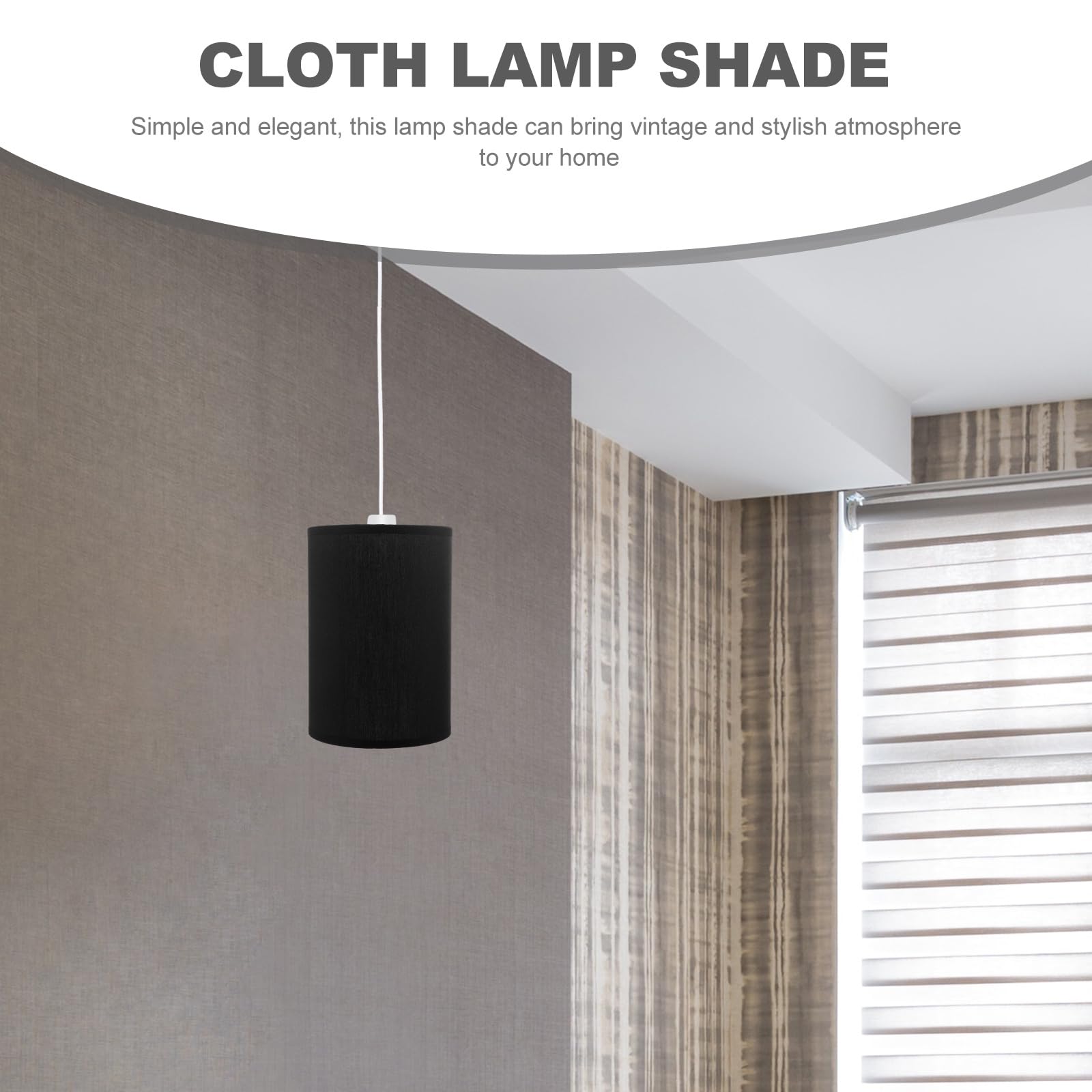 Mipcase Cylinder Black Lamp Shade, Modern E27 Barrel Fabric Light Shade for Table Lamps Ceiling Lights, FloorLamp - Image 4