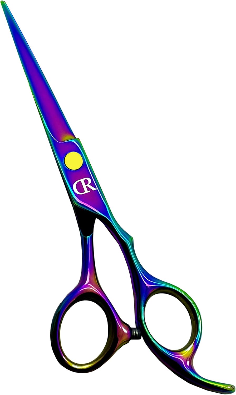 Professional Hair Cutting Shears Set,6 Inch Barber hair Cutting Scissors Thinning Shears Sharp Blades Hairdresser Haircut For Women/Men/kids 420c Stainless Steel Rainbow Color (C) : Beauty & Personal Care