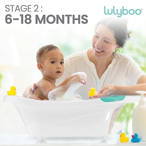 Miniatura 3 de Lulyboo Bañera para bebé con cojín para la cabeza, bañera para recién nacidos y niños pequeños, de 0 a 18 meses, cómoda y fácil de limpiar, lavable