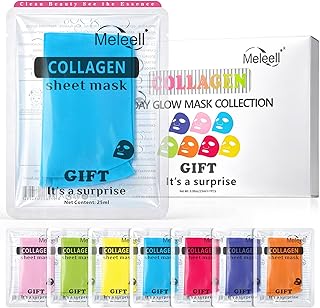 7-Color Collagen Face Masks Skincare Set,Gentle for Sensitive Skin, Deep Hydrating Spa Facial Mask for Dry Skin, Bridesmaid & Birthday Gifts for Women, Teens, Kids-— Self-Care & Party Favors